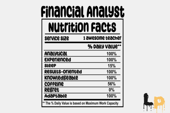 Financial Analyst Nutrition Facts Graphics for T-Shirt Designs