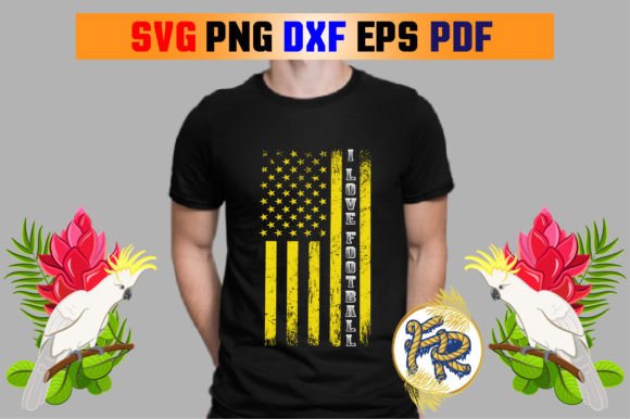 I Love Football Graphics for T-Shirt Designs