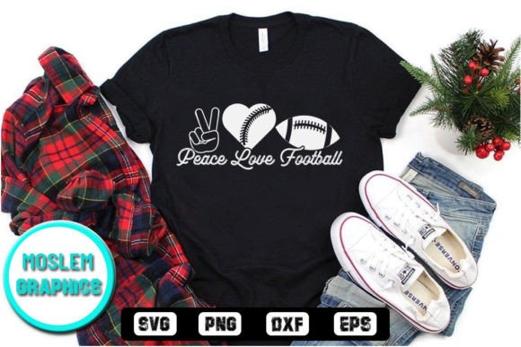Peace Love Football Graphics for T-Shirt Designs