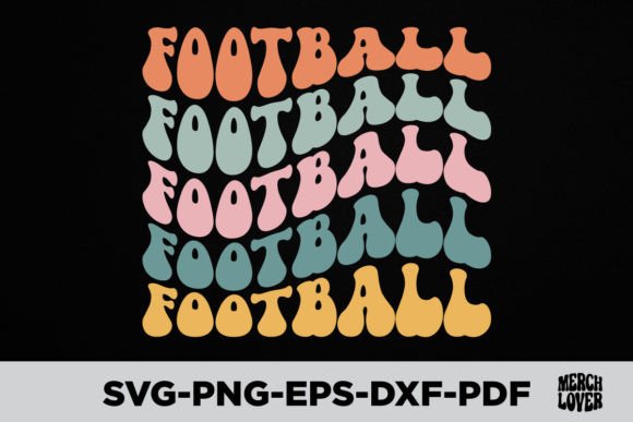 Retro Groovy Football Graphics for T-Shirt Designs